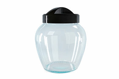 Glass storage jar "Avena Drop" 1,5 L, black